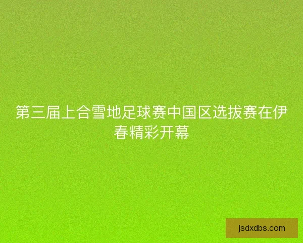 第三届上合雪地足球赛中国区选拔赛在伊春精彩开幕